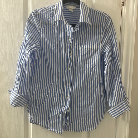 Blue & White Striped Collared Top from H&M - Picture 1 of 4